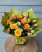Букет цветов из:  Альстромерии и Розы в Елизаветинской Краснодарского края