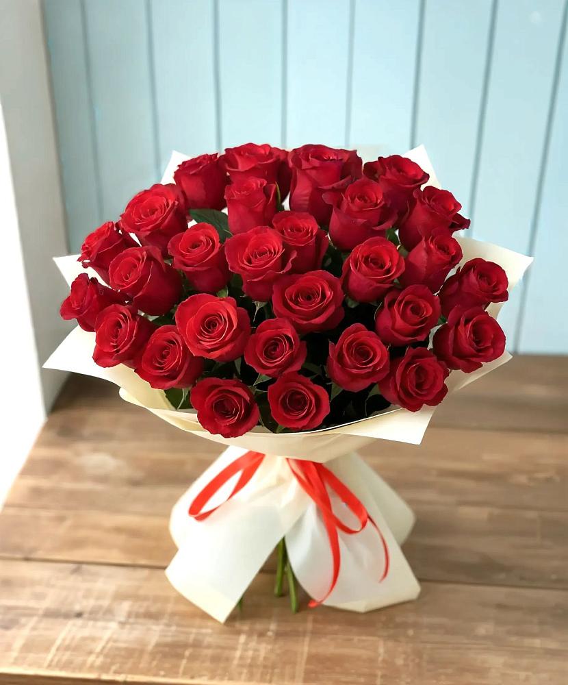 Букет 29 Красных роз в Елизаветинской Краснодарского края