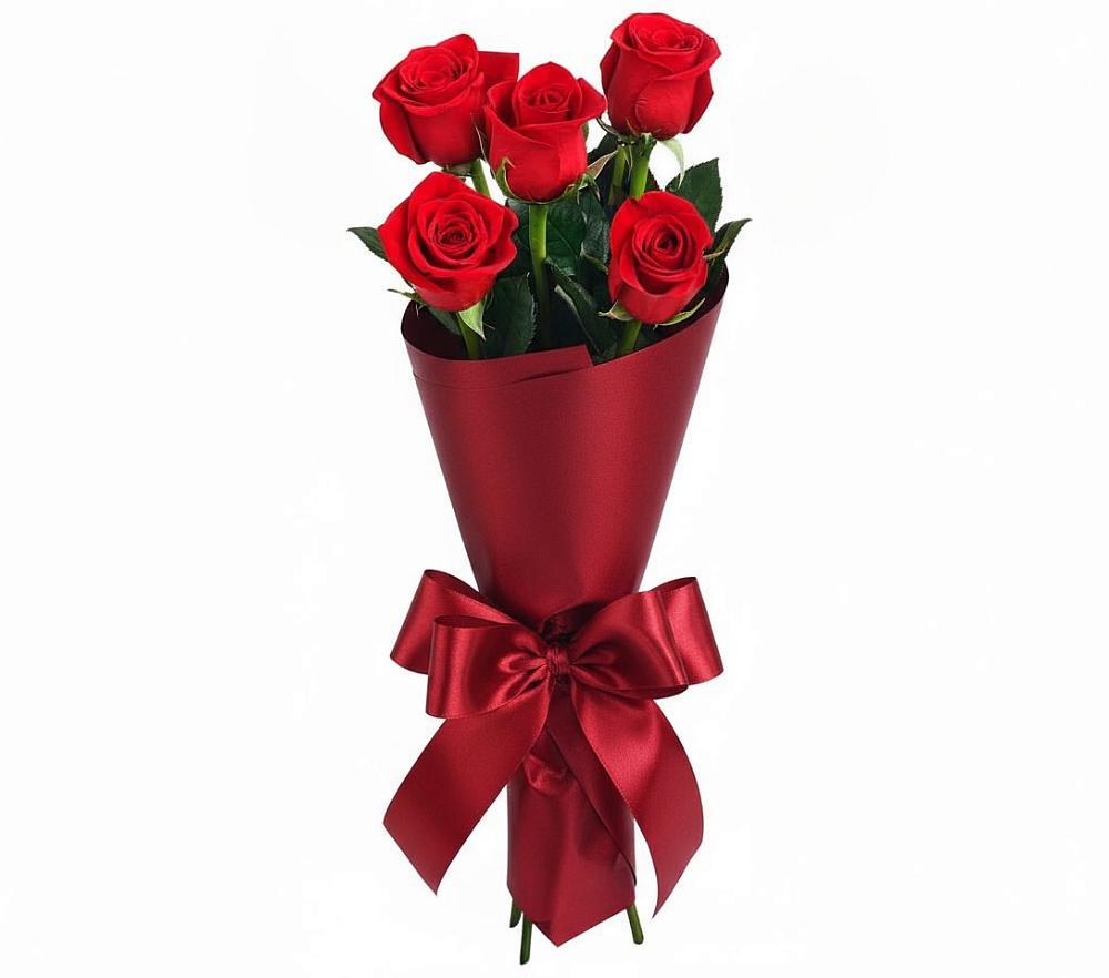 Букет 5 Красных роз Эдлесс Лав в Елизаветинской Краснодарского края