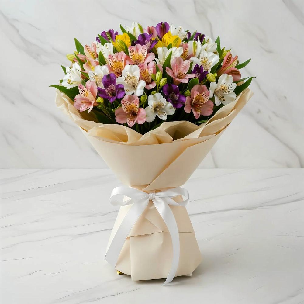 Букет цветов из: Альстромерии в Елизаветинской Краснодарского края