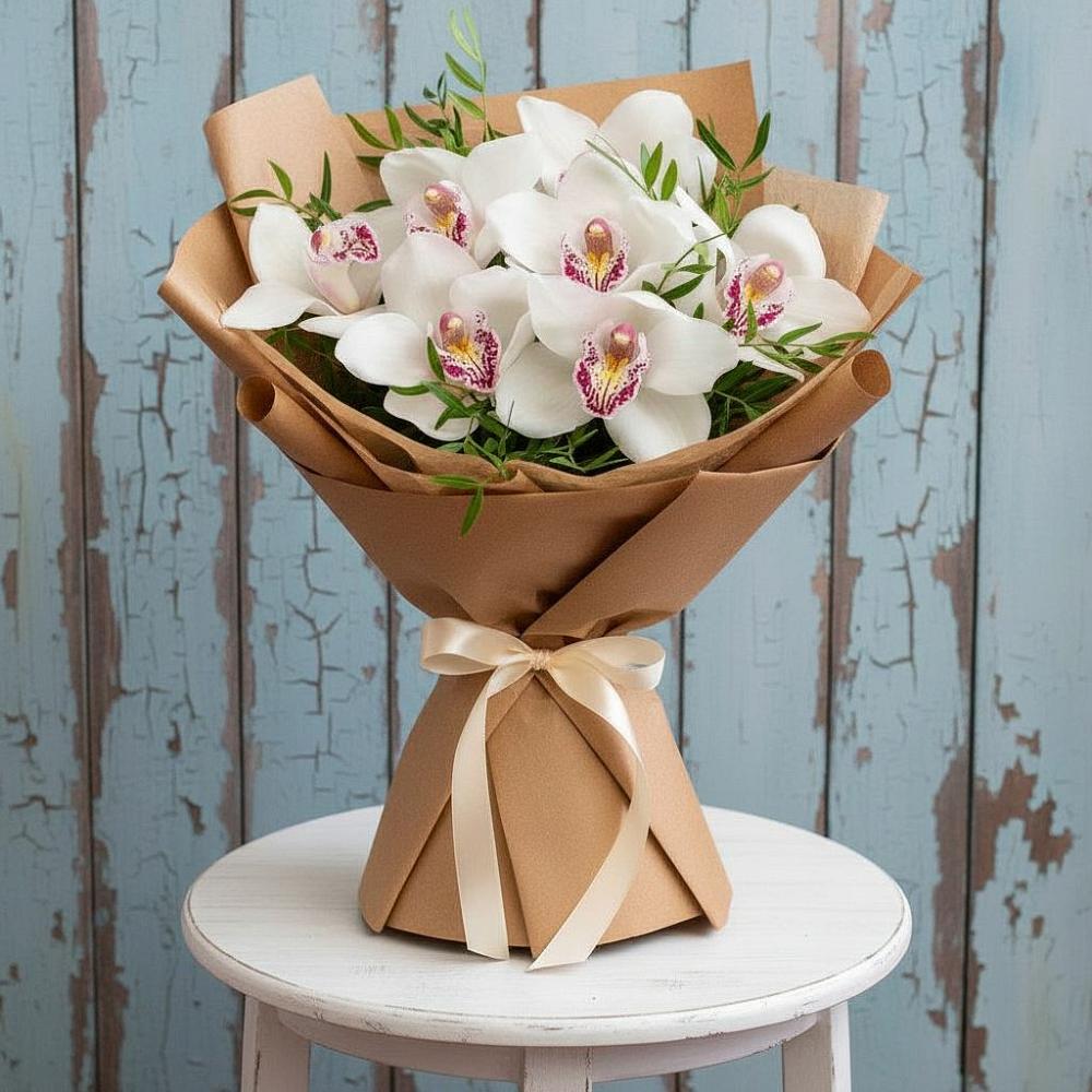 Букет цветов из: Орхидеи и Розы в Елизаветинской Краснодарского края