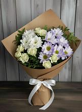 Букет цветов из:  Хризантемы и Розы в Елизаветинской Краснодарского края