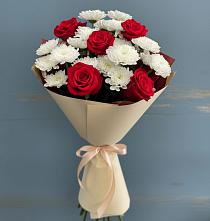 Букет цветов из:  Розы и Хризантемы в Елизаветинской Краснодарского края