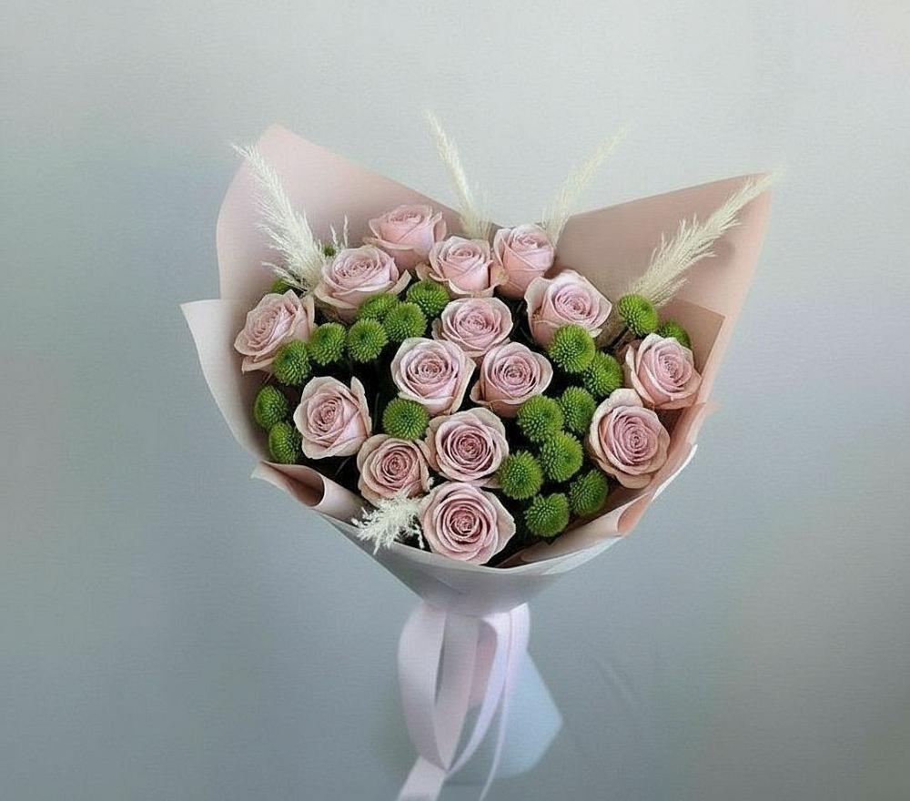 Букет цветов из: Розы и Хризантемы в Елизаветинской Краснодарского края