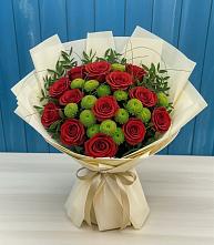 Букет цветов из:  Розы и Хризантемы в Елизаветинской Краснодарского края