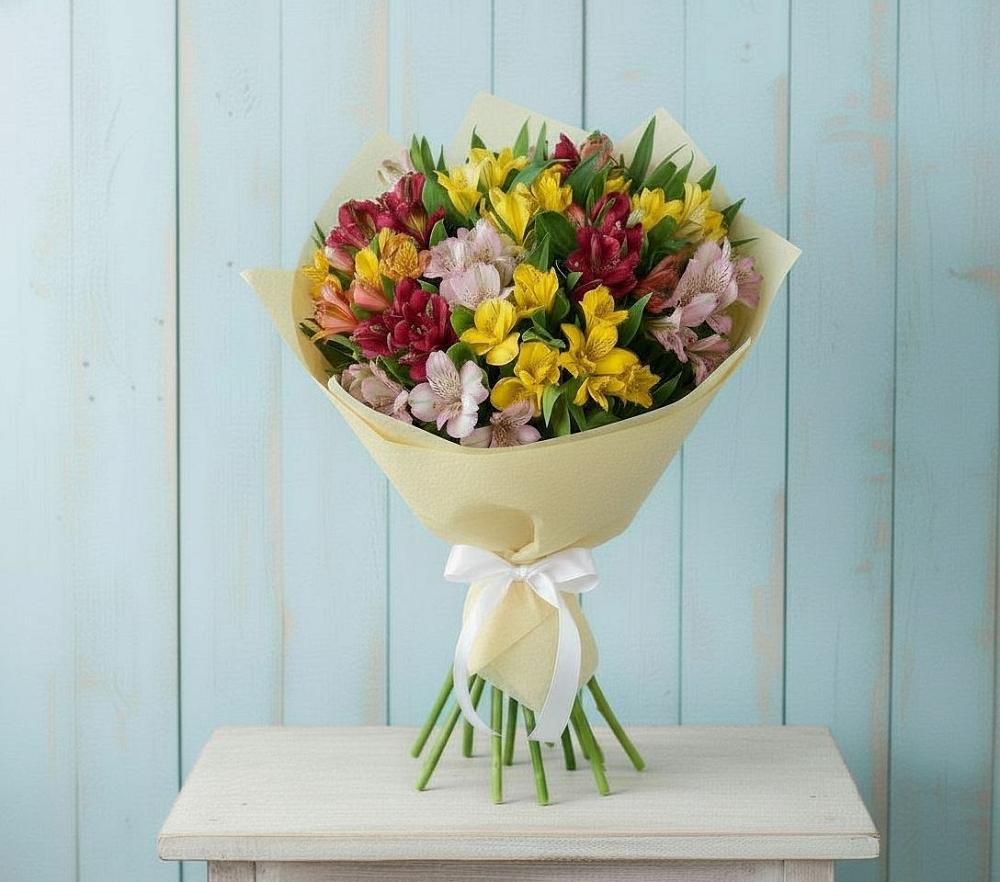 Букет цветов из: Альстромерии в Елизаветинской Краснодарского края