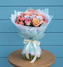 Букет цветов из:  Хризантемы и Розы в Елизаветинской Краснодарского края