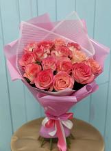Букет 15 Розовых роз Равель #REPLACE_PRED# Елизаветинской Краснодарского края